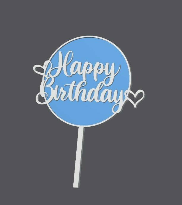 Cake Topper - Birthday - Hearts