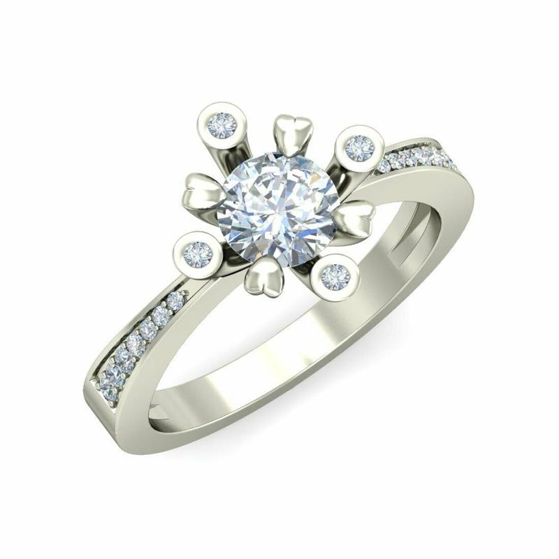 Solitaire Ring 3dm stl render 4view and detail images