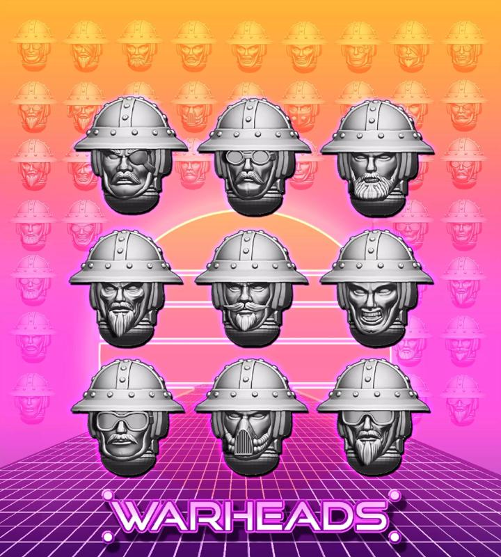 Mercenary Crossbowman Heads - 66 heads