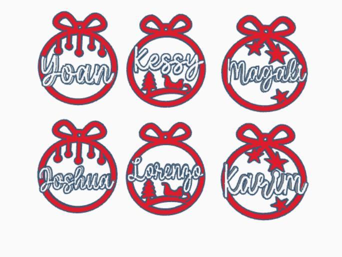 set of 12 Christmas ornaments