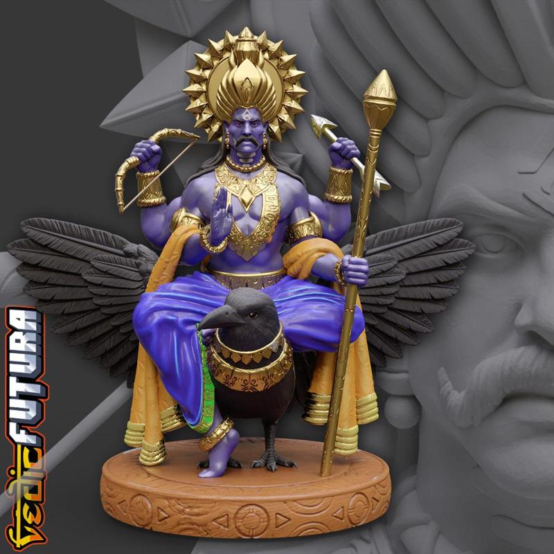 Shani Dev: The Lord of Justice on His Crow