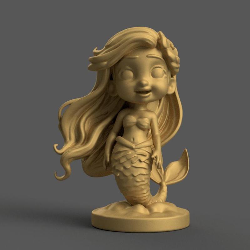 Cute Mermaid 3D Model – STL File for Decoration Gifts