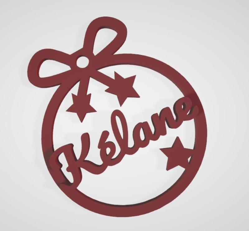 3 x Kélane, personalized Christmas tree ball