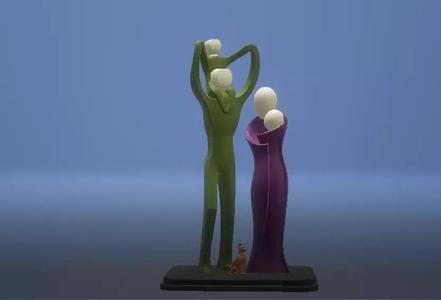 family sculpture 3d printable model