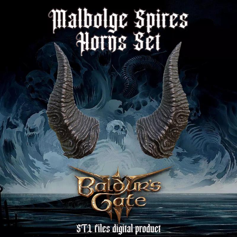 Fantasy Malbolge Spires Horns Set Baldurs Gate 3