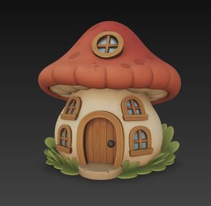 DnD Mushroom Home - Cozy Fantasy Cottage for TTRPG Terrain