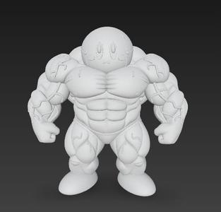 Buff Kirby 3D Model - Ultra Muscular Version - STL File for FDM/Resin Printing - Nintendo's Kirby Bodybuilding Edition - Meme Collectible Figure