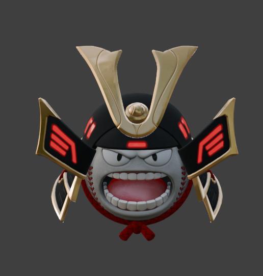 Baseball Samurai - Angry Ball Character STL