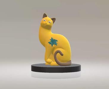 geometric representation of a cat 3d printable model