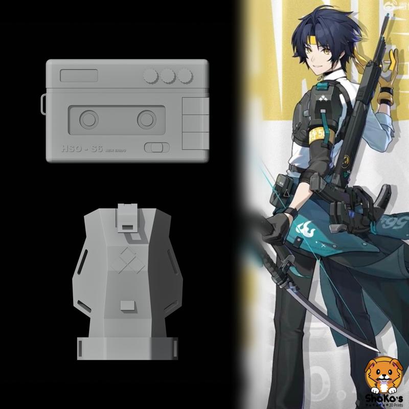 Asaba Harumasa - Shoulder Armor & Music Player - ZZZ Zenless Zone Zero Cosplay