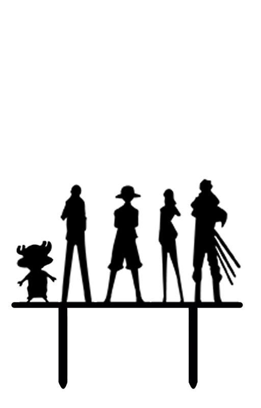 Cake Topper Adorno Torta - One Piede silueta Personajes