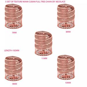 5 SET OF TEXTURE MIAMI CUBAN FULL TREE CHAIN OR NECKLACE  3D Model Collection