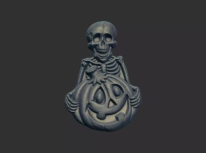 skeleton pumpkin cnc model