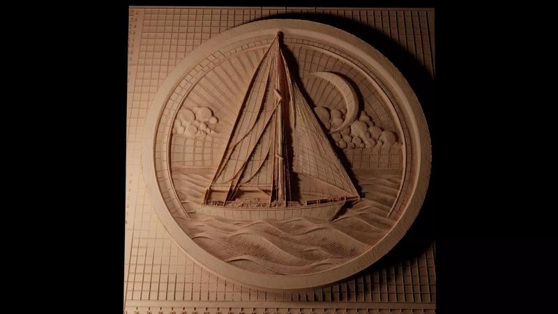 Sailboat CNC 3d Print High Relief Sand Casting