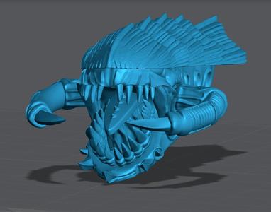 The head of TRYGON THE SPACE INSECT (TYRANIDE)