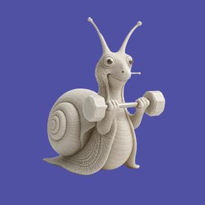 Swole Snail – Gym Buff Snail Figurine STL