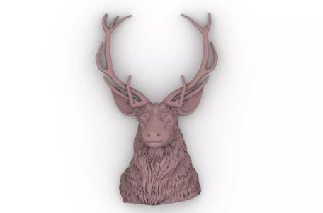 Deer Face bas relief for wall wooden cnc carving