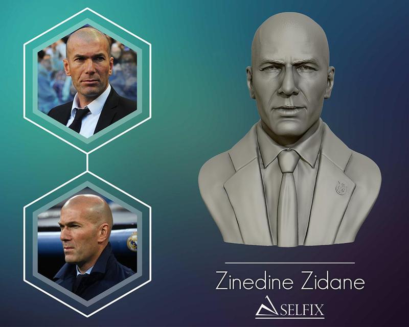Zinedine Zidane 3D model sculpture