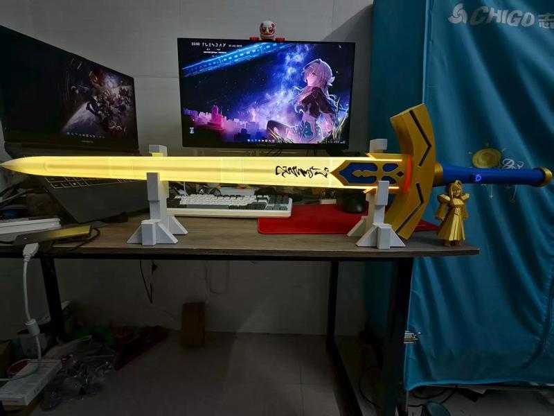 Fate Excalibur Sword Promised Victory 100cm FGO LED 3D Print