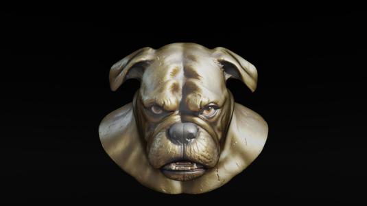 Realistic Dogue de Bordeaux Bust - French Mastiff 3D Model for Home Decor & Collectors