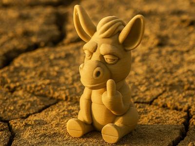 The cheeky donkey with attitude middle finger