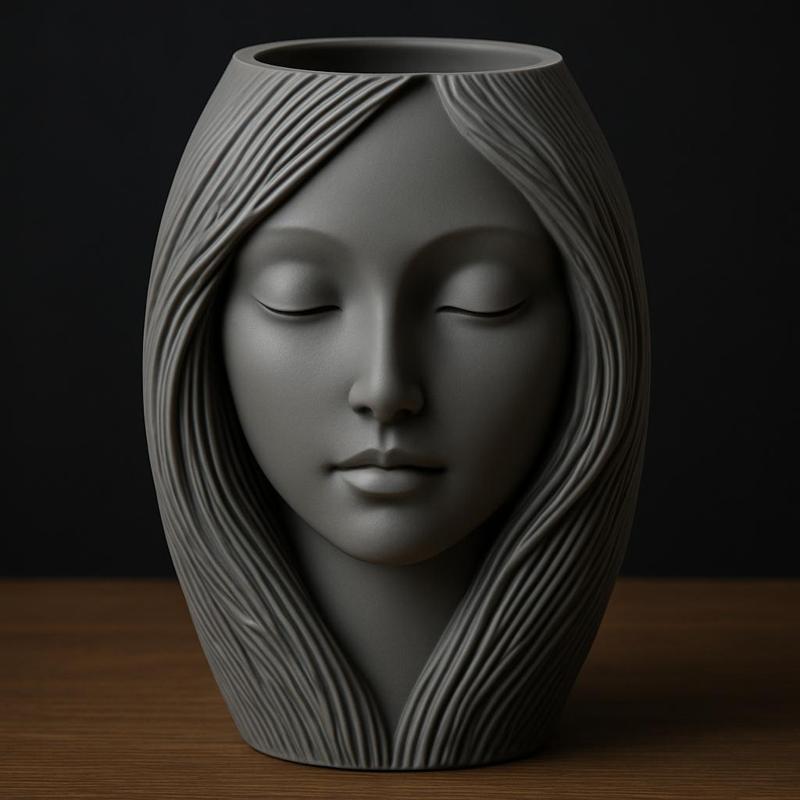 Girl Face Vase Planter