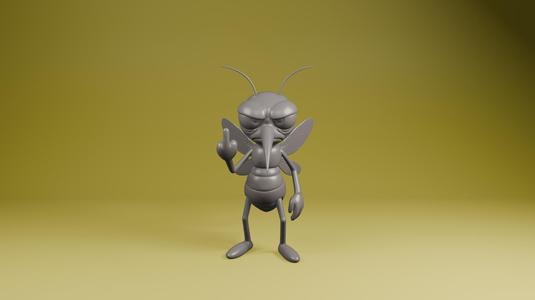 Angry Mosquito Middle Finger STL File – Attitude Desk Toy