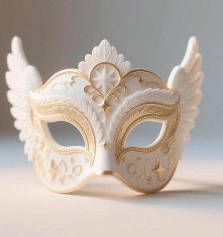Ornamental 3D Angel Mask in Carnival Style
