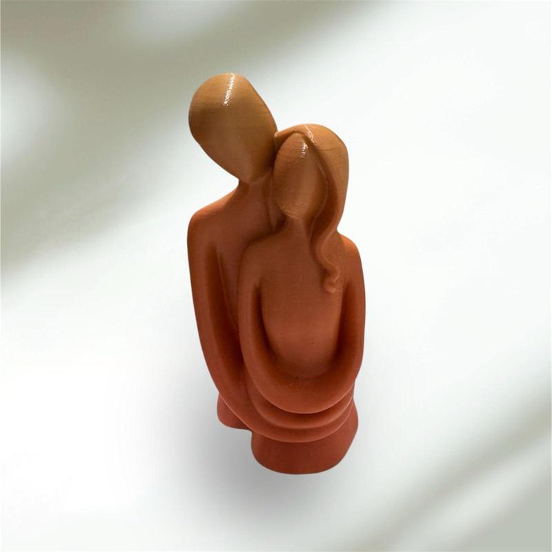 Romantic Abstract Couple Sculpture – Minimal 3D Printable Decor