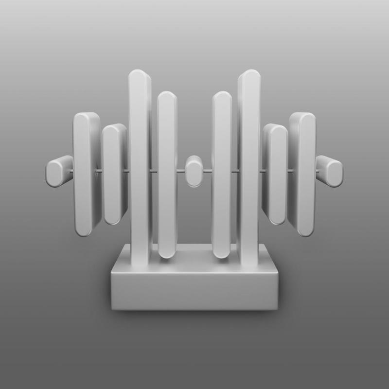 Minimalist Sound Wave Decorative Sculpture 04 - Modern 3D Design