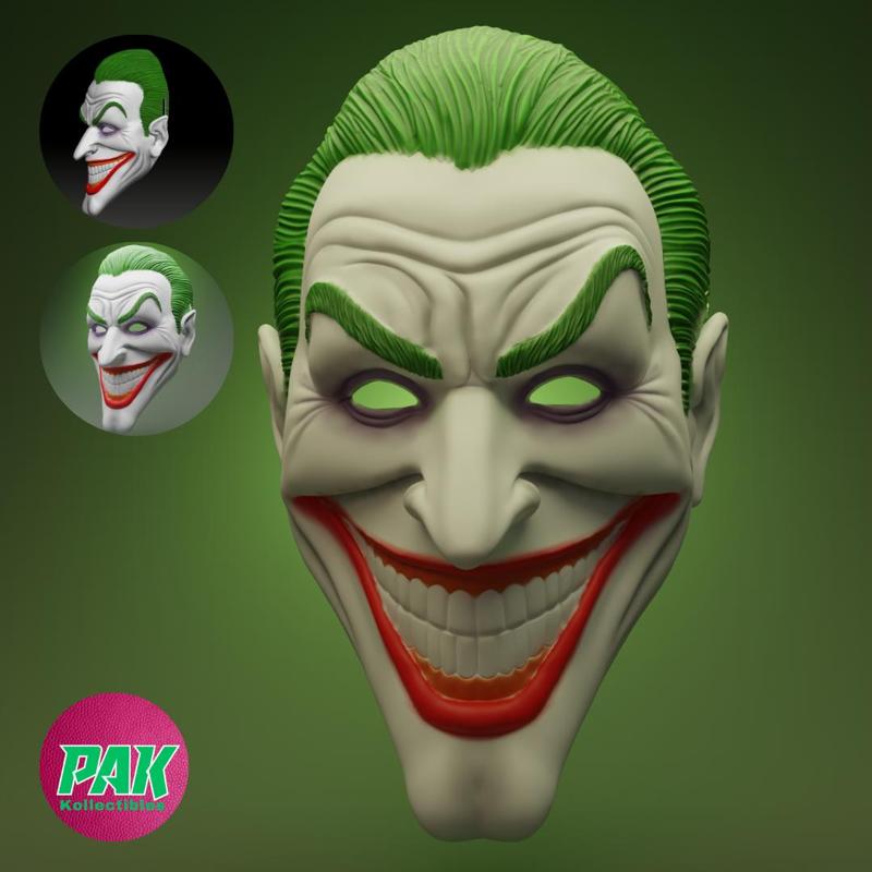 JOKER FACE MASK, COSPLAY MASK, HALLOWEEN MASK, 3D PRINTING STL