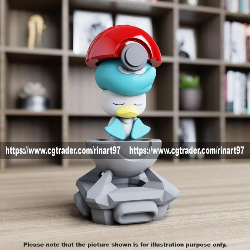 Quaxly in the pokeball from Pokemon