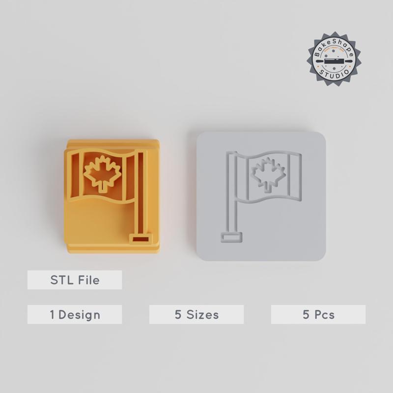 Flag Stamp Tile Set, 5 Sizes, 20-40mm, Perfect for Clay & Cookies, National Emblem Design PRODUCT_5510