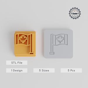 Flag Stamp Tile Set, 5 Sizes, 20-40mm, Perfect for Clay & Cookies, National Emblem Design PRODUCT_5510