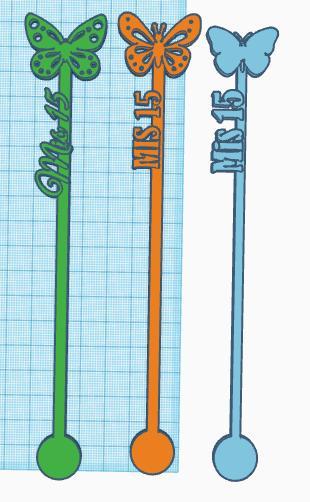 DRINK STIRRERS - DRINK STIRRERS MY 15 BUTTERFLIES - DRINK STIRRERS