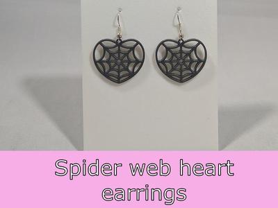 Webbed heart earrings V2 (rounder)