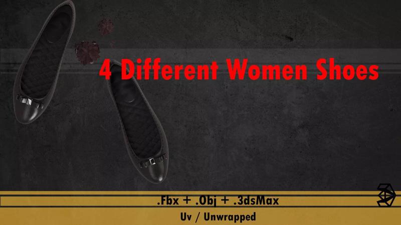 3 Models of High heels and a pair of Flat shoes