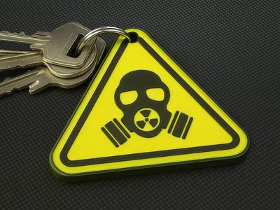 toxic/radioactive hazard keychain