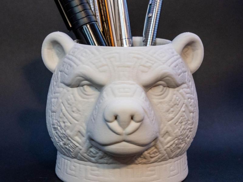 Bear Head Pen Holder Organizer / Planter Decor