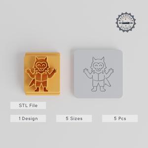 Werewolf Stamp Tile Set, 5 Sizes, Halloween Theme, Perfect for Clay, Cookies & Fondant PRODUCT_5675