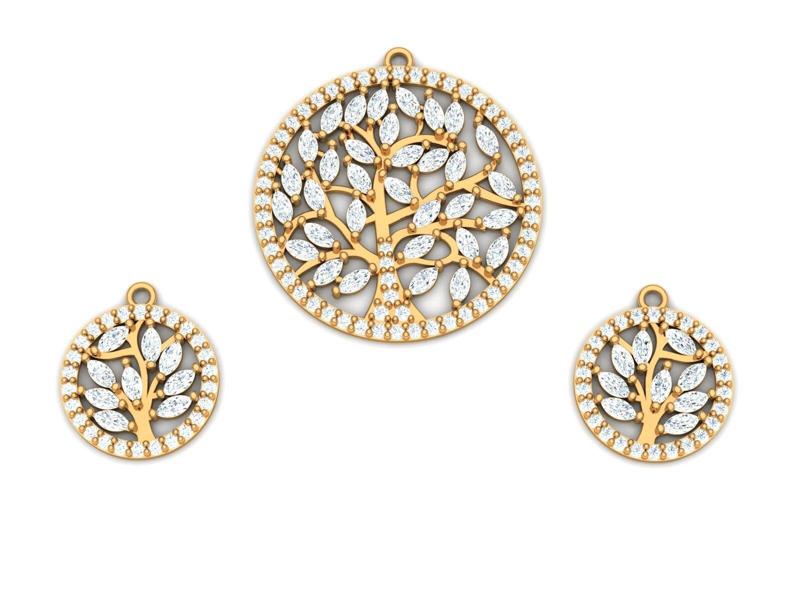 Tree pendant and ring