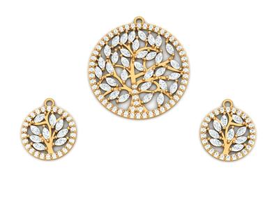 Tree pendant and ring