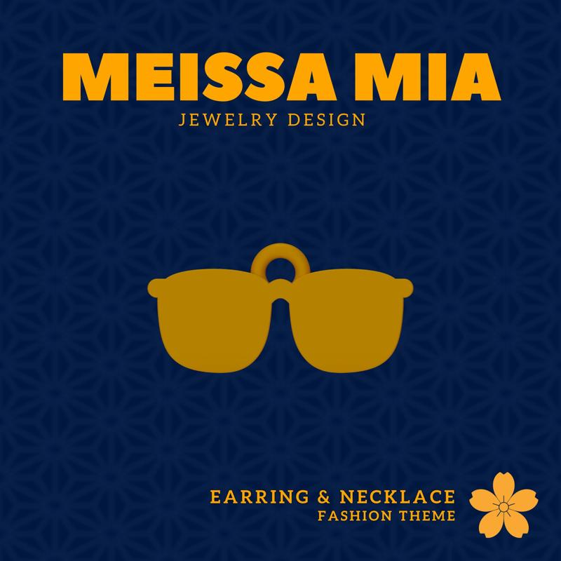 Sunny Style – 3D Print File for Sunglasses Earrings & Necklace - Sunglasses Earring - Glasses Necklace - Girl's Fashion - Designer Eyewear