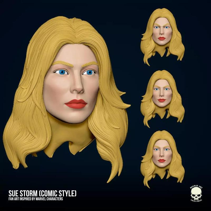 Sue Storm Marvel Fan Art STL For Action Figures