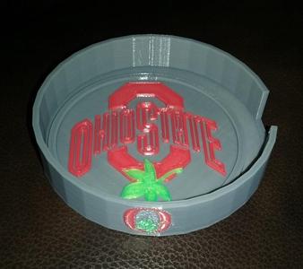 Ohio state coaster three color and holder
