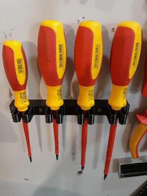 Screw Driver Holder - Snap In - flat wall mount