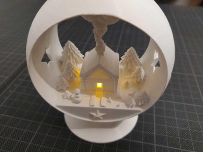 Schneekugel, Snowglobe, neue Interpretation, Teelicht