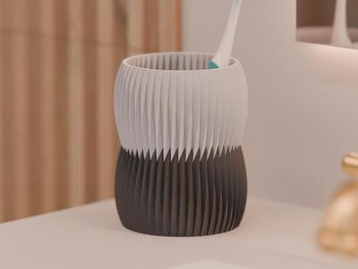 Toothbrush Holder. Two Part Bathroom Storage 