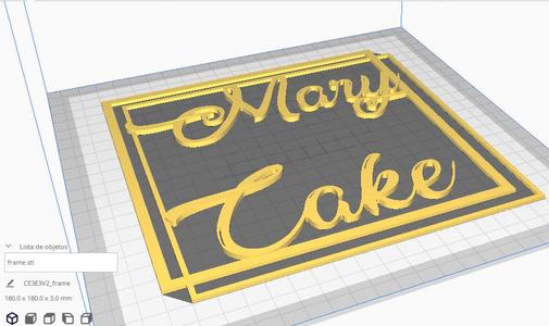 Frame cake