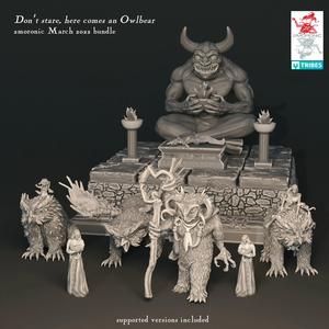 Don't stare, here comes an Owlbear - Demon Idol diorama and various Owlbears bundle 15